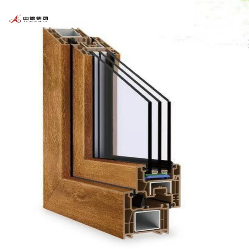 Cheap Price Wooden Grain Plastic Profile for Window and Door