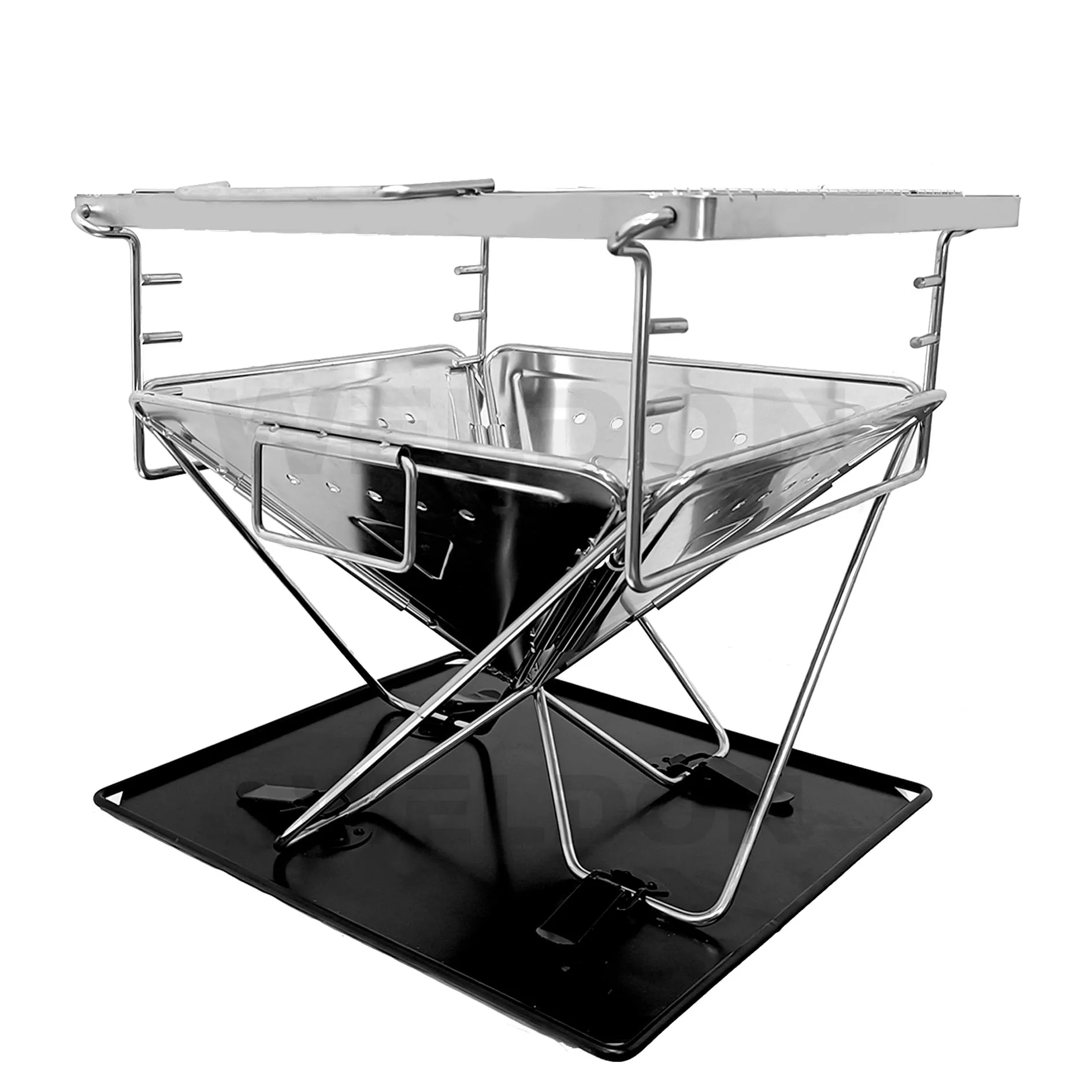 Wholesale Foldable Portable Korean BBQ Grill Equipment Stainless Steel Charcoal Grill Fire Pit For Family Picnic BBQ