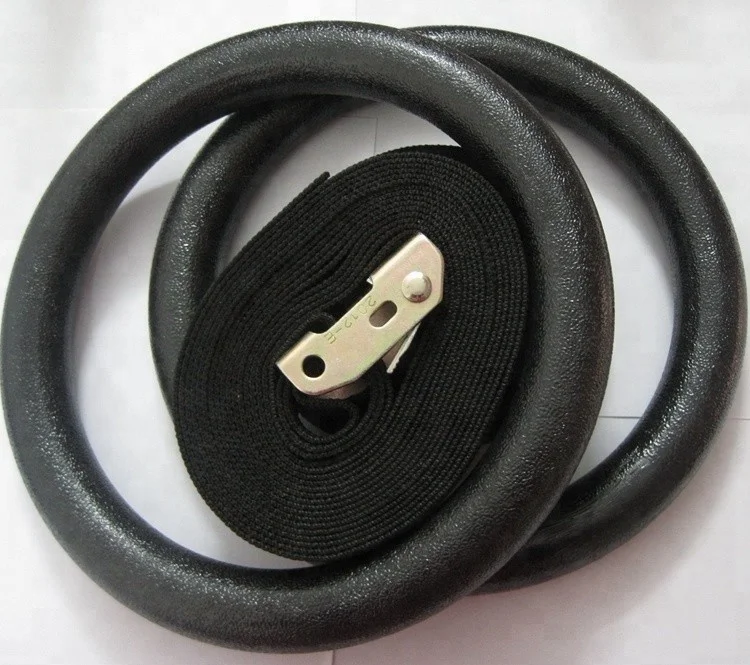 Wholesale Gym Wooden Ring 28mm 32mm Dia Pull up Gymnastic Wooden Ring with Adjustable Straps