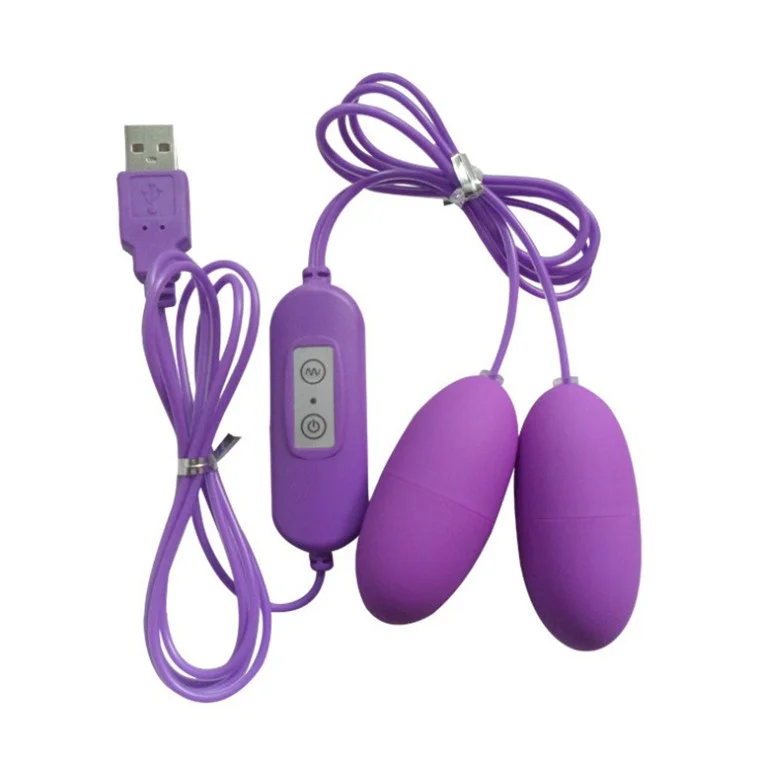 10 speed USB Vibrating Jump Double Love Eggs Powerful Vibration Wired Control Bullet Vibrator For Women Masturbation