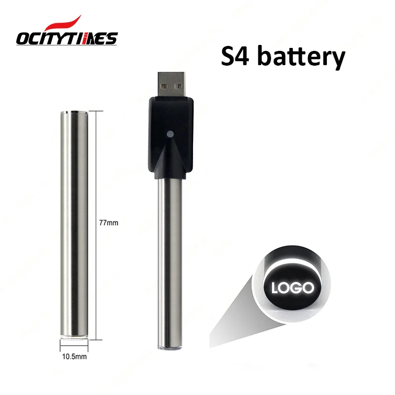 ceramic 510 cartridge 350mah vaporizer pen s4 rechargeable buttonless vape battery