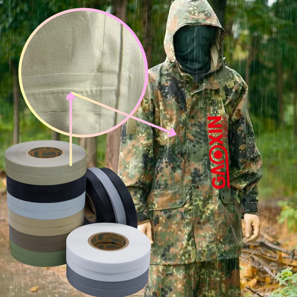 Waterproof Hot Melt Floating Veil or 20D/30D Nylon 3-Layer Seam Sealing Tape for Outdoor Jacket Camouflage Anorak Hiking Shoes
