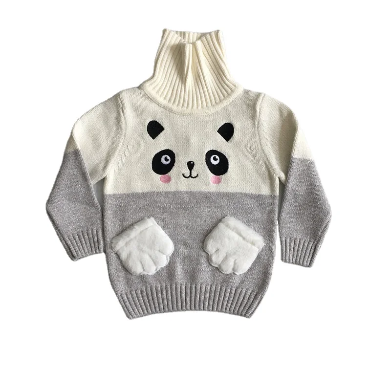 
Pretty Children Sweater Bear Baby Knit Panda Pattern Turtleneck Sweaters 