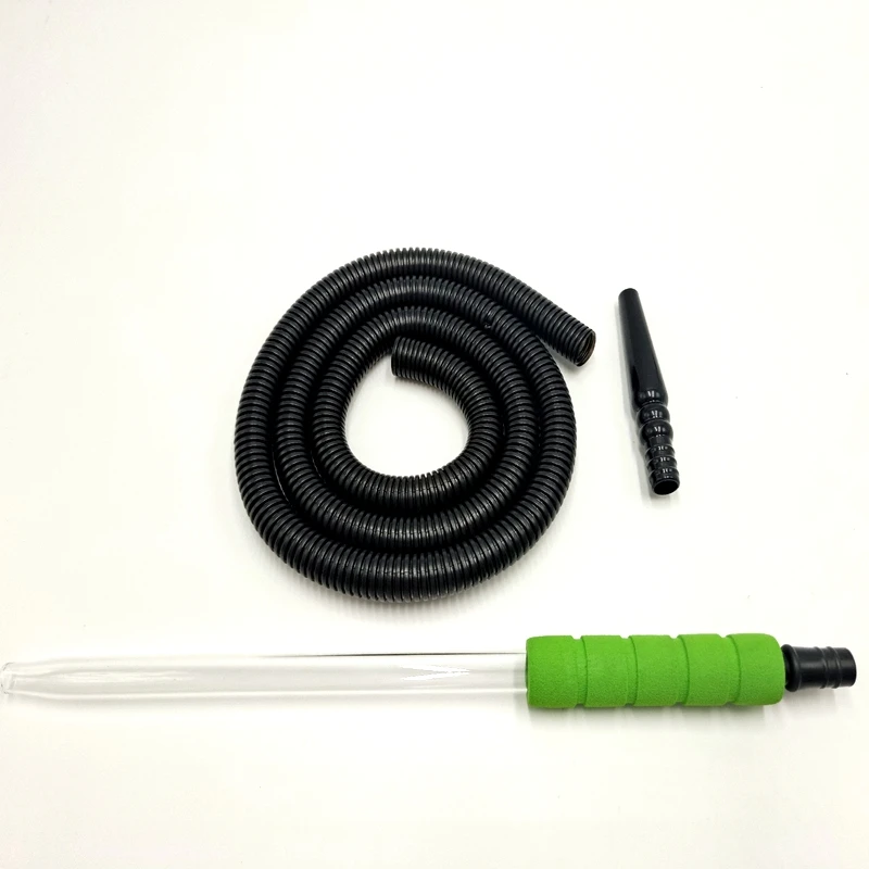 Disposable glass handle/Plastic handle hookah pipe Multi-color custom hookah pipe disposable hookah hose