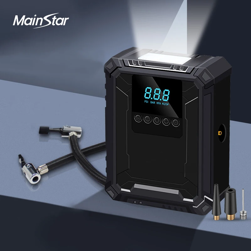 easy and fast inflating with one press Tire Inflator Portable Air Compressor, Cordless Tire Inflator with Rechargeable Li-ion Ba