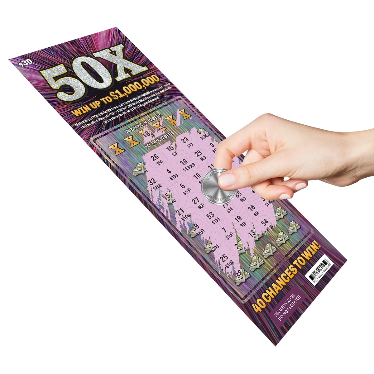 Creative Lottery Ticket Designs Custom Scratch-Off art paper digital printing lottery ticket manufacturer