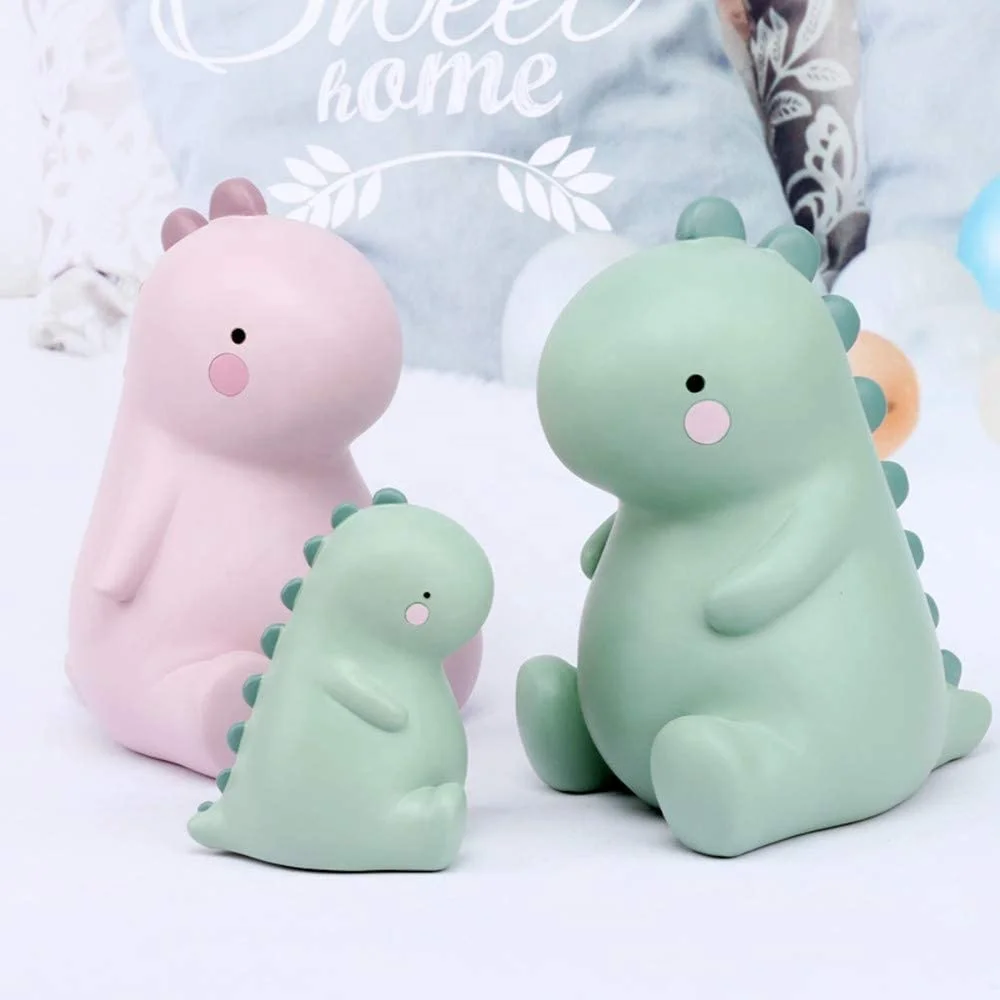 Big Size Green Dinosaur Piggy Bank, Resin Coin Bank Money Bank Christmas Birthday Gifts for Kids Boys Girls