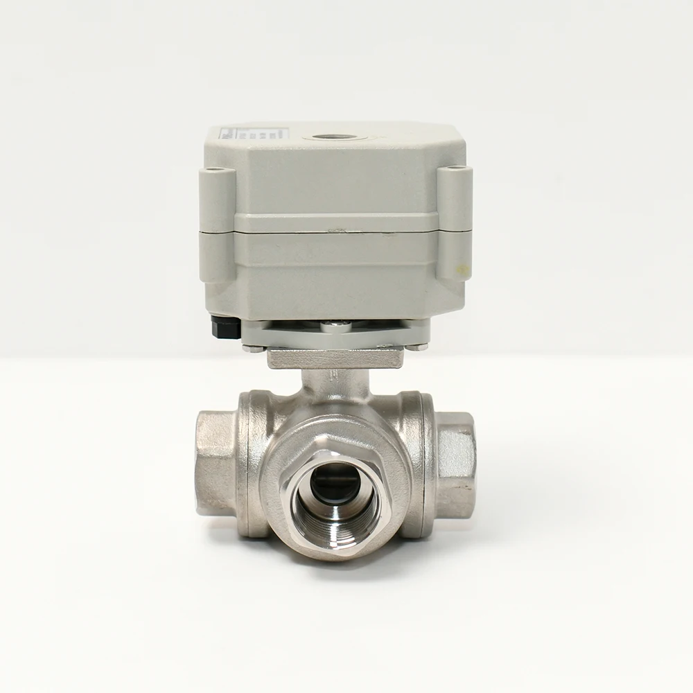 3 way 3 position horizontal 3/4' brass electric control ball valve