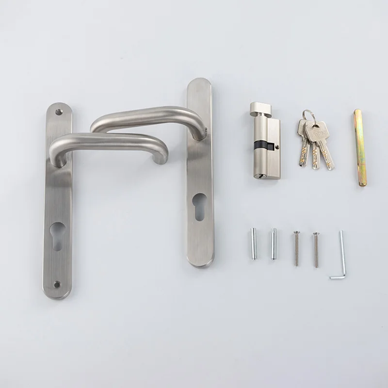 Luxury Style High Quality Main Door Lock Door Stainless Steel Lever Handle On Plate