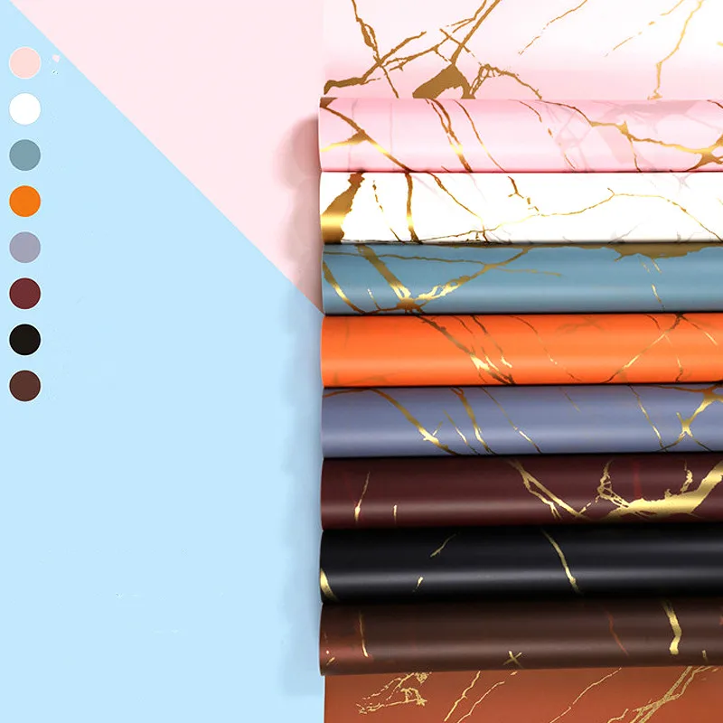 2021 latest  Design Luxury Double Side Waterproof gifts Wrap Paper Plastic  Film Flower roll bouquet Wrapping paper