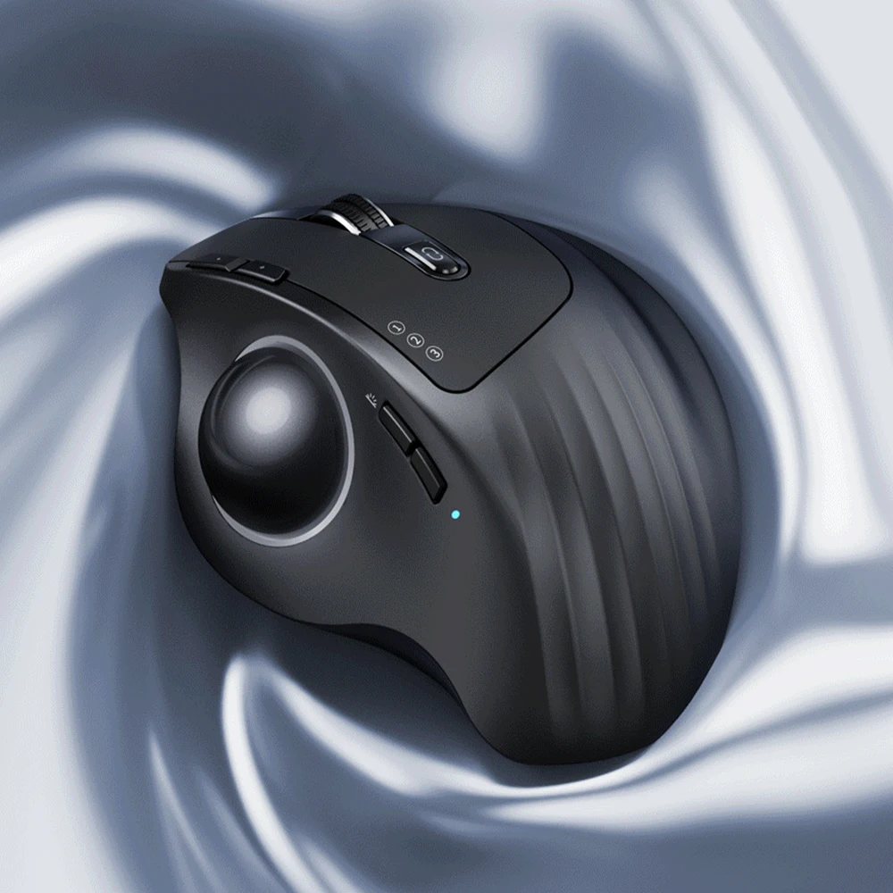 ProtoArc RGB Trackball Mouse Rechargeable Vertical Wireless BT Mouse for PC Computer Ergonomic Mouse