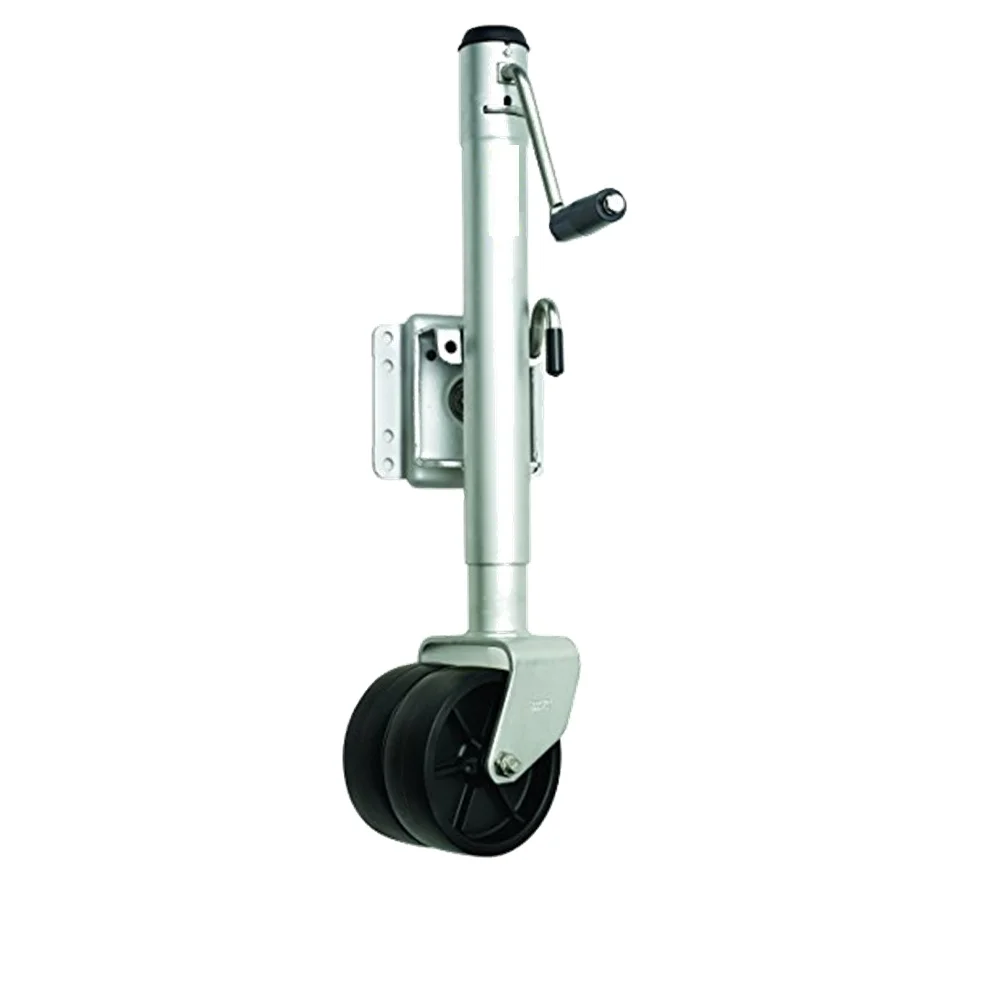 Heavy Duty Trailer Tongue Jack With Dual Swivel Wheel