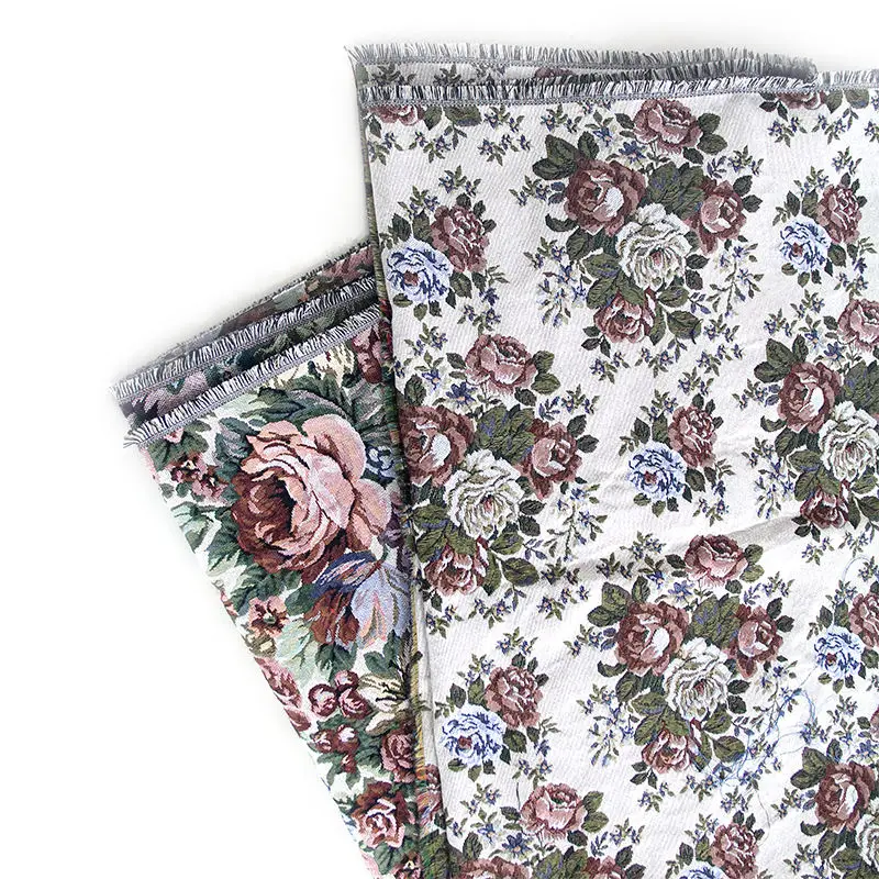 Vintage ethnic style  custom woven jacquard weave fabric  tapestry for clothing fabric polyester+cotton