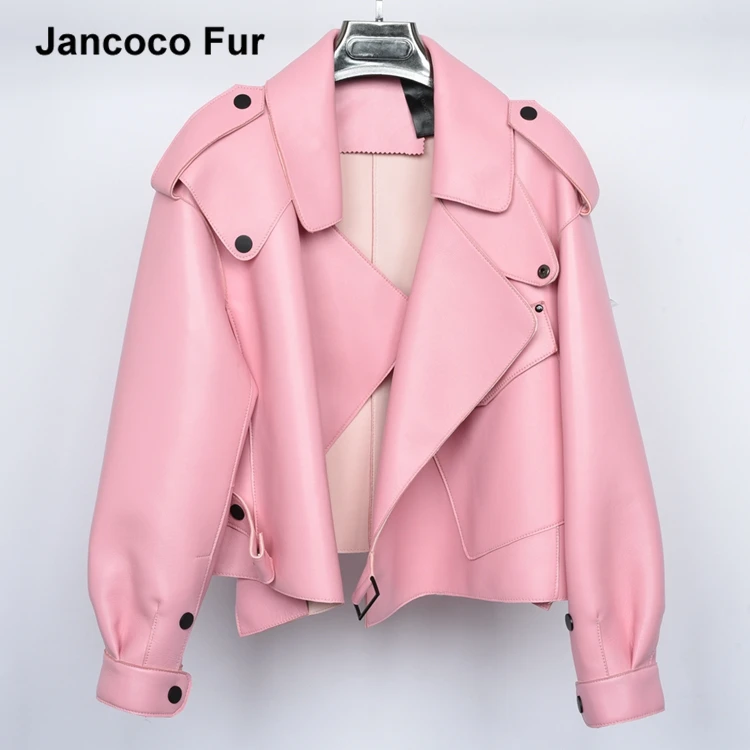 
Multi Color Bomber Jacket Genuine Sheepskin Leather Coat Short Style Lady Real Leather Jacket 