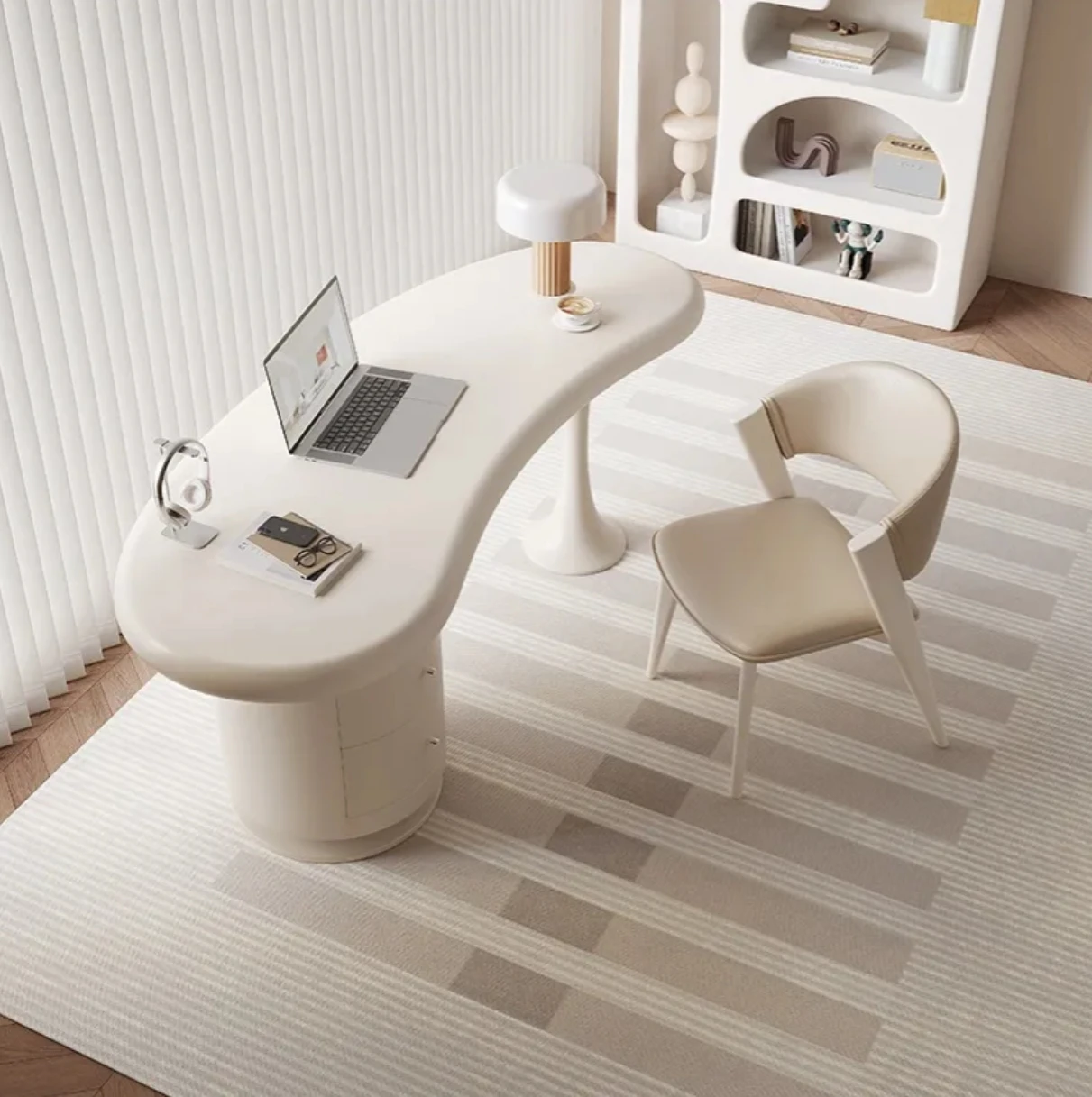 small apartment house hold light luxury simple modern white computer style desk table