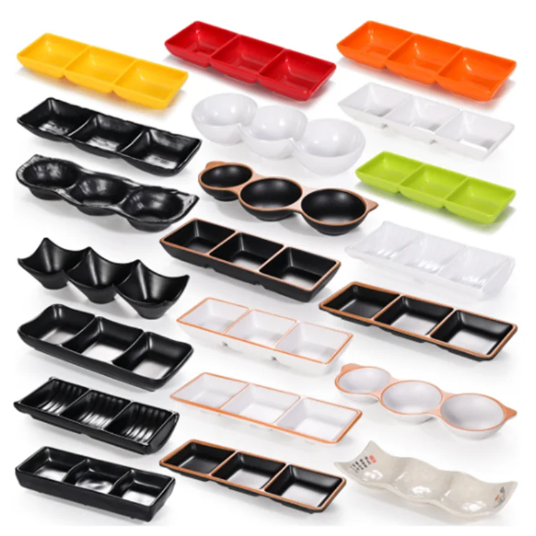 white melamine small square/retanglar sauce dish for restaurant