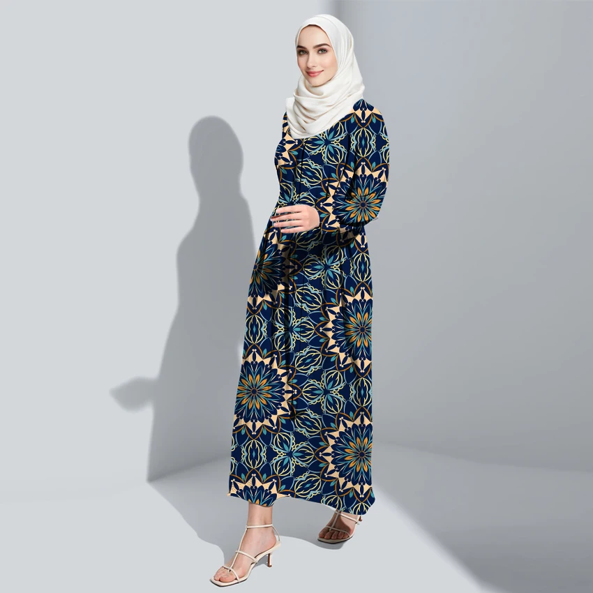 Custom New Designs 2023 Turkish Abaya Femmes Robe Musulmane Modest Clothing FloralLadies Muslim Abaya Long Dresses