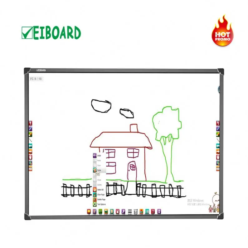 96inch finger infrared touch white board smart classroom with projector screen display manufacturer