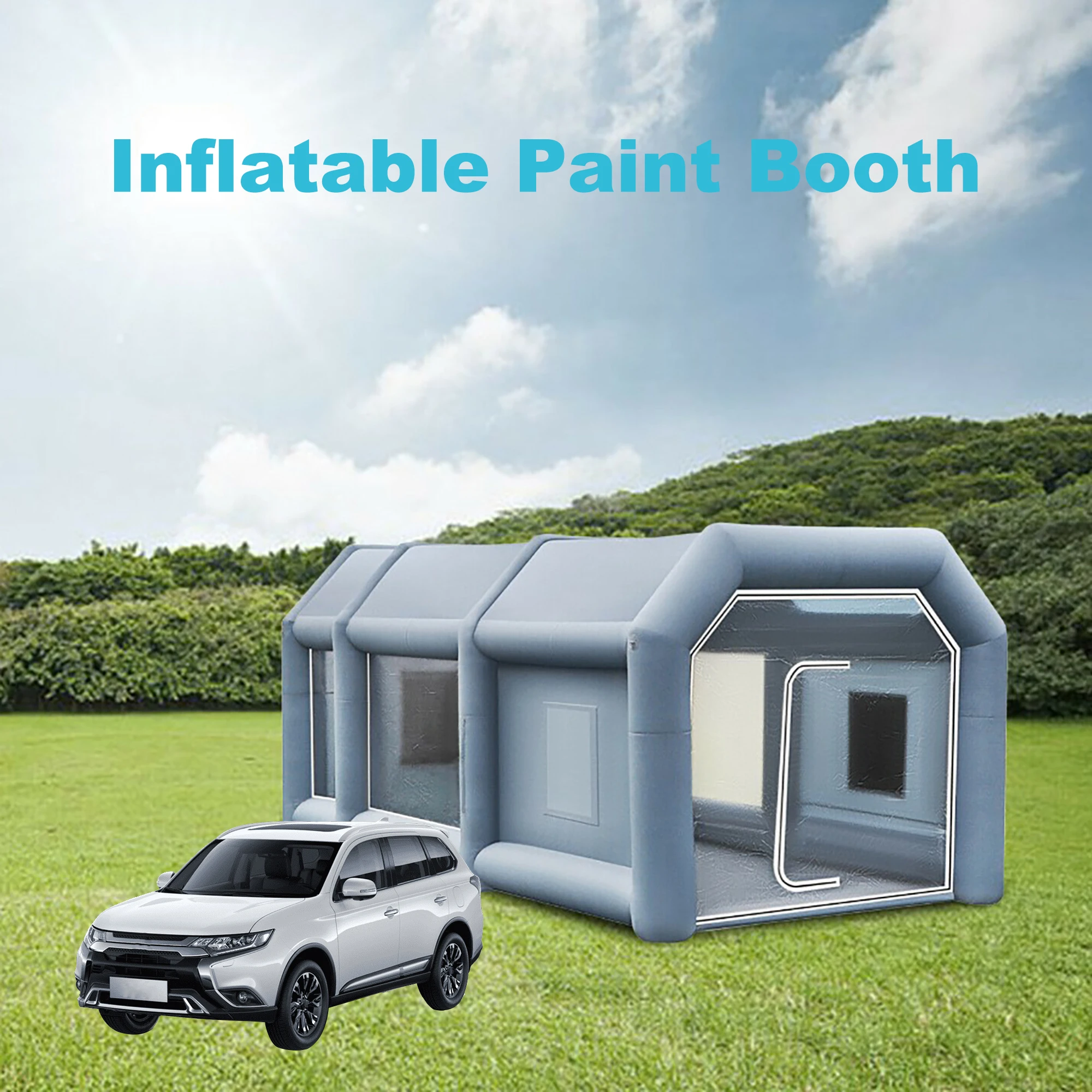  Amazon hot sale automobile inflatable giant car workstation tent baking spray tan booth paint booths