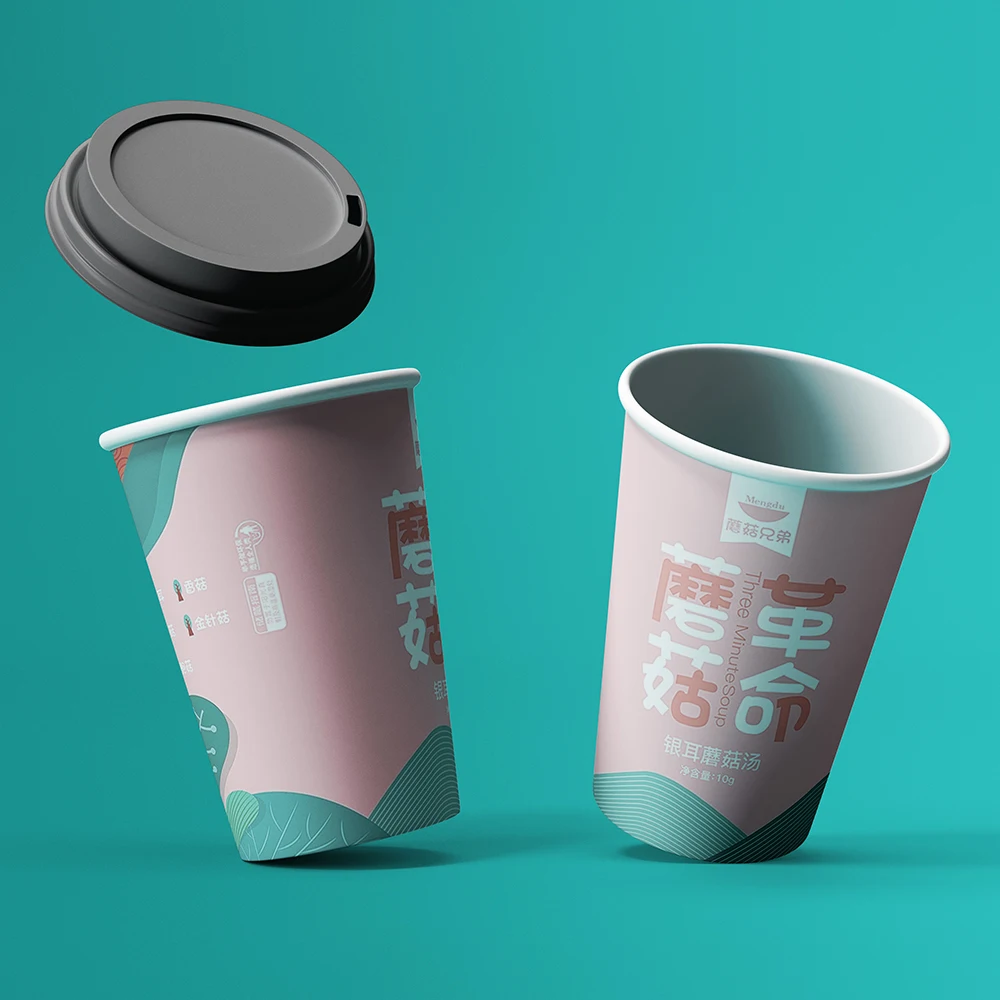 12oz printed biodegradable disposable PLA coated compostable custom logo paper coffee cups Double Wall cardboard cup paper cup