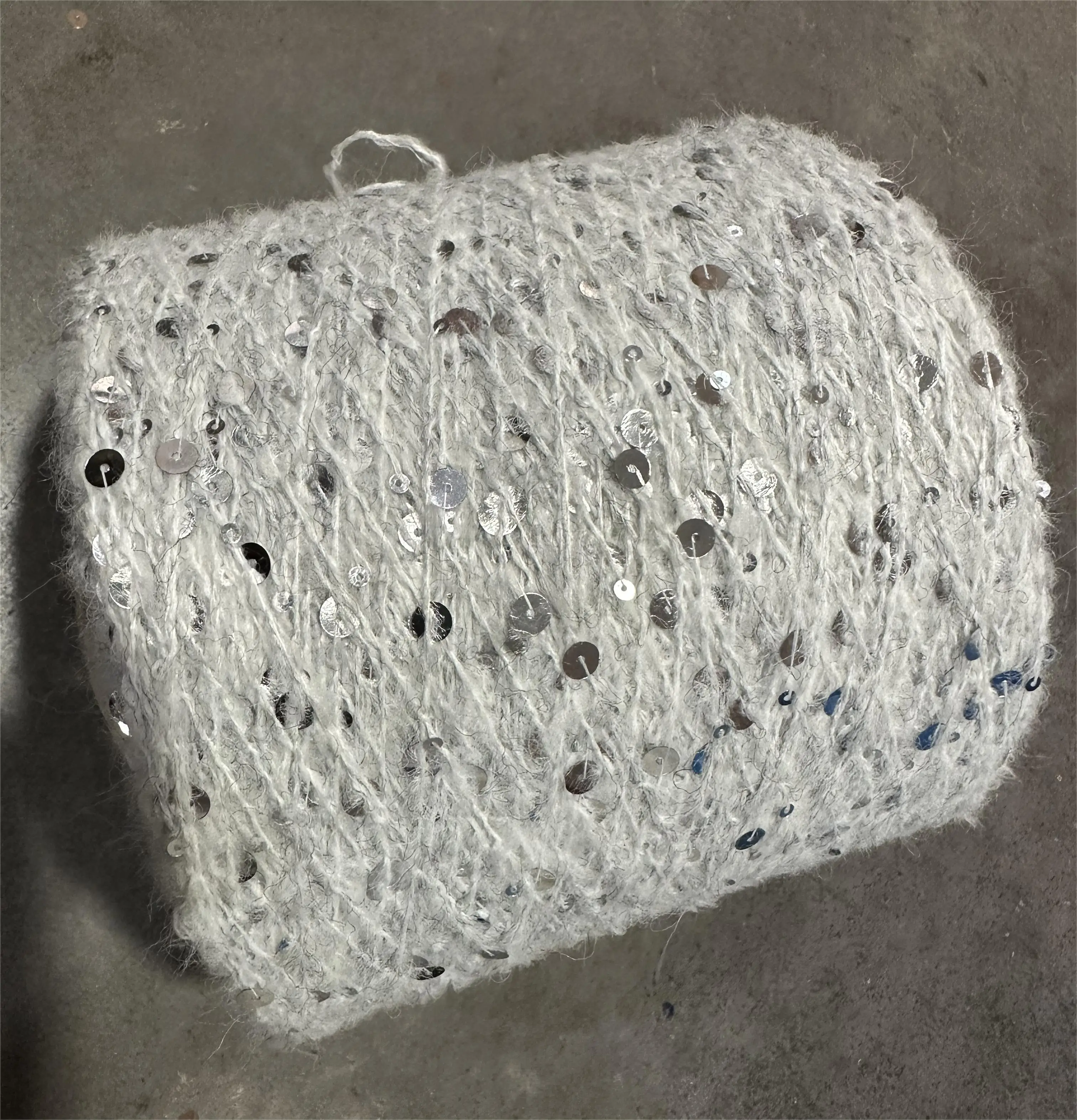 Hot sale 3MM+6MM sequin yarn 100% cotton fancy yarn for hand knitting yarn