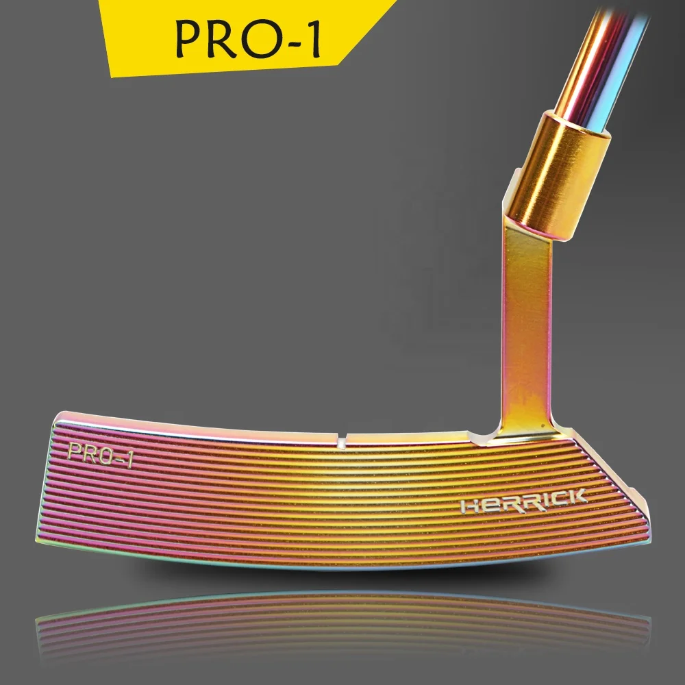 Wholesale Custom 1020 Soft Iron CNC Milled PVD Plating color Golf Club Putter