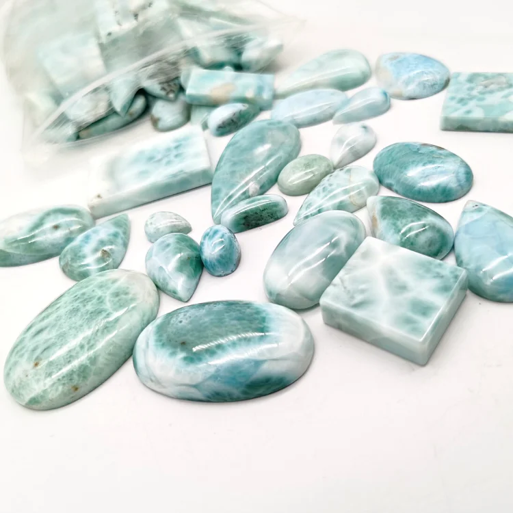 Factory wholesale natural loose gems Larimar tumbled crystals for jewelry Larimar cabochons