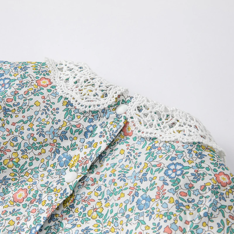 DB1220518  dave bella spring new born baby girls fashion cartoon plaid jumpsuits infant toddler clothes children romper 1 piece