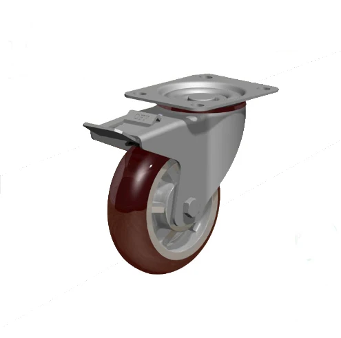 150 мм, сверхмощная промышленная стальная пластина, полиуретановое колесо с тормозом