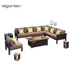 sigarten Minimalist Style Outdoor Sofa And Table Large Garden Corner Sofa Outdoor Leisure