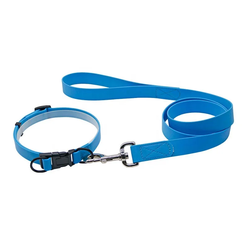 2022 Pet Supplies Fashion Dog Leash Waterproof Soft Soft Rubber Custom PVC dog collar and leash set