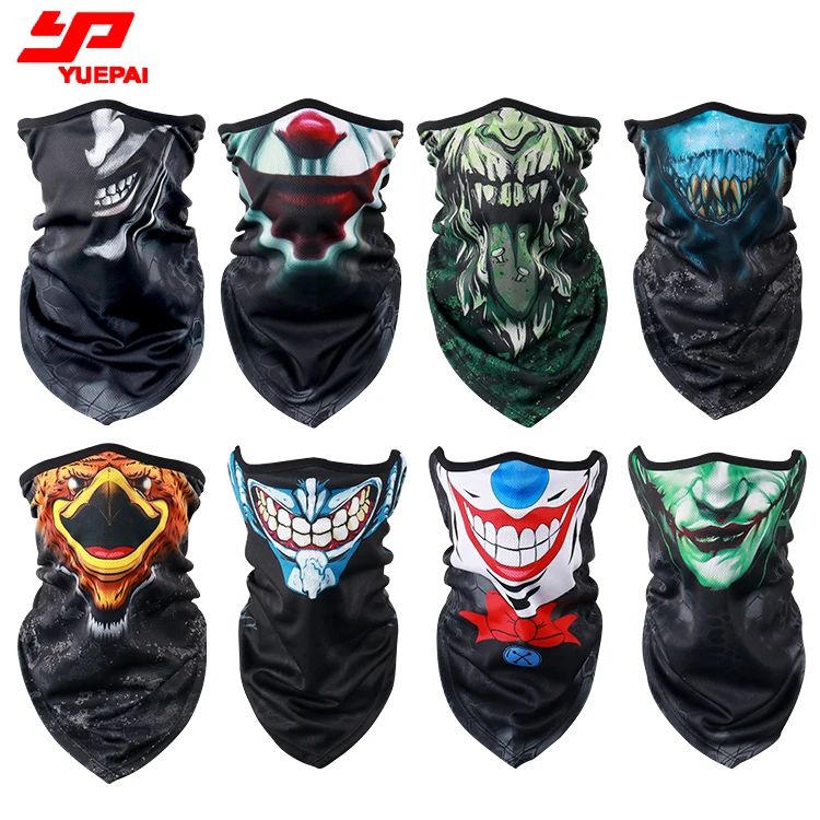 Дизайнерский волшебный шарф с логотипом Джокера клоуна, воротник, гетры, полумаска для защиты лица, головной убор, бандана, Балаклава с 3D-принтом