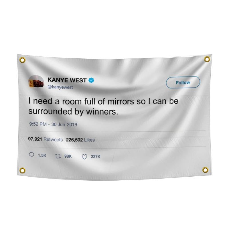 The Kanye Flag 3x5 Feet Banner Funny Flags for room Cool Tapestry Man Cave Wall Decor with Brass Grommets for College Dorm Room