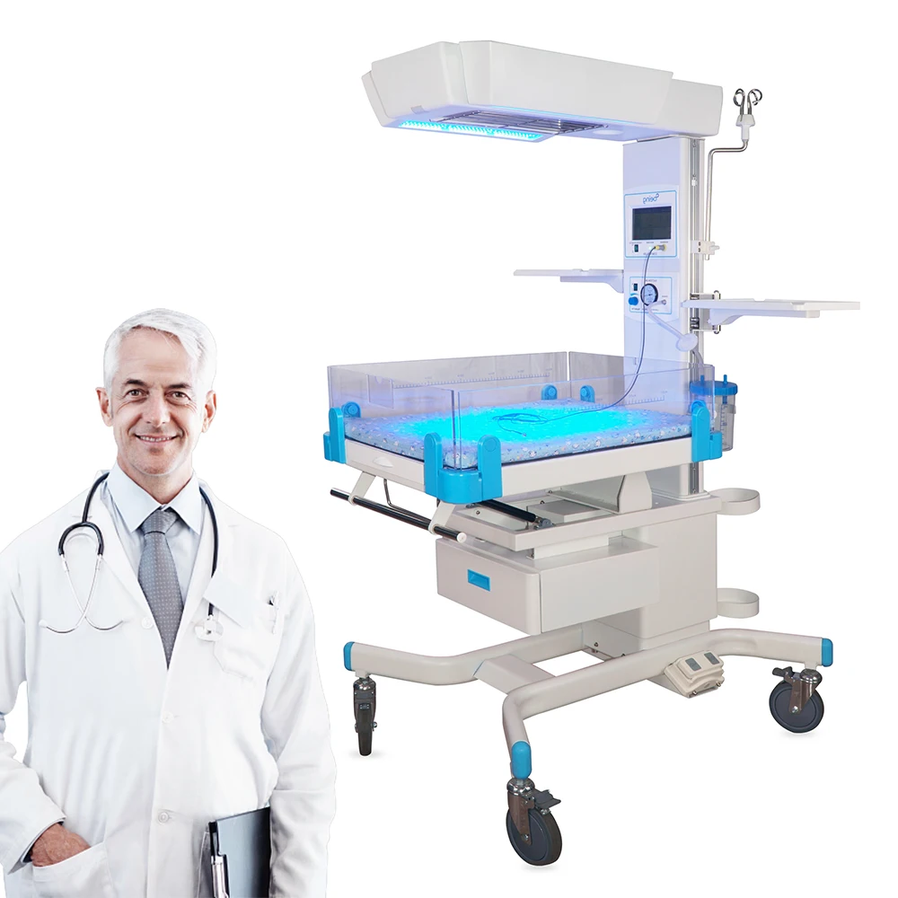 LCD Touch Screen Medical Premature Infant Neonatal Incubator Care On Caster