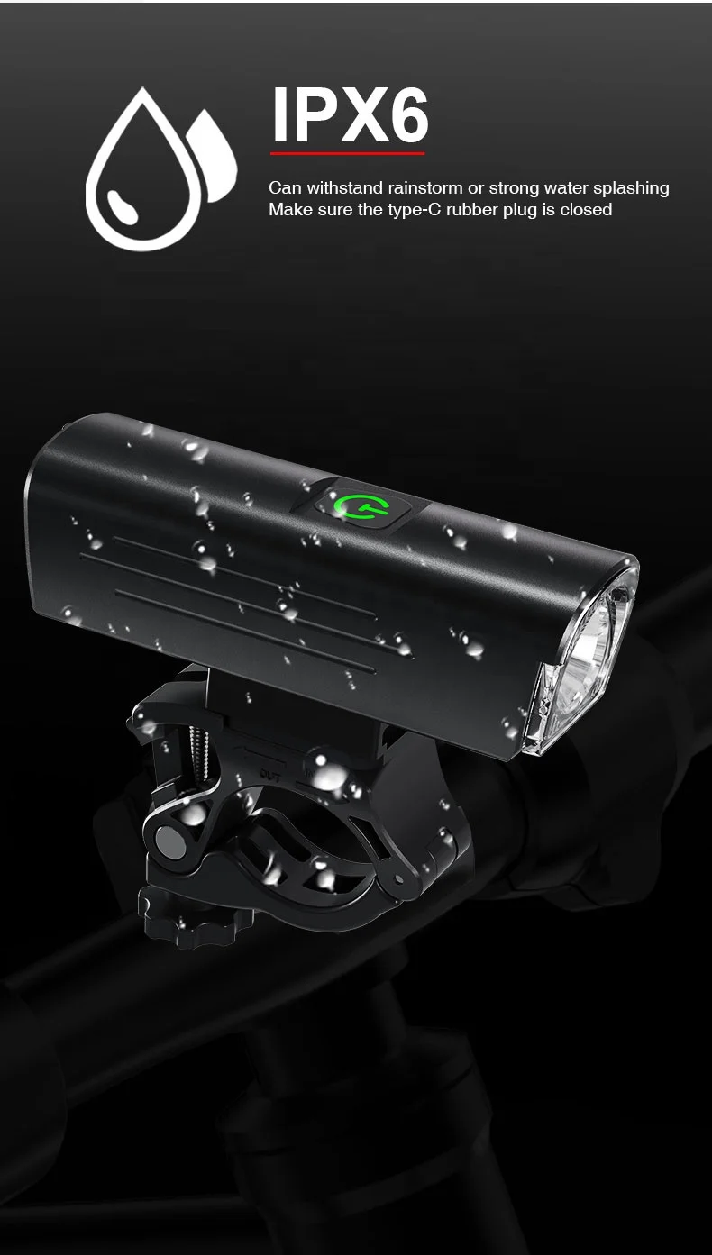 Multifunction Rechargeable Bicycle Lights Large Capacity 1500/2000mah Front Lamp Motion Sensor Light