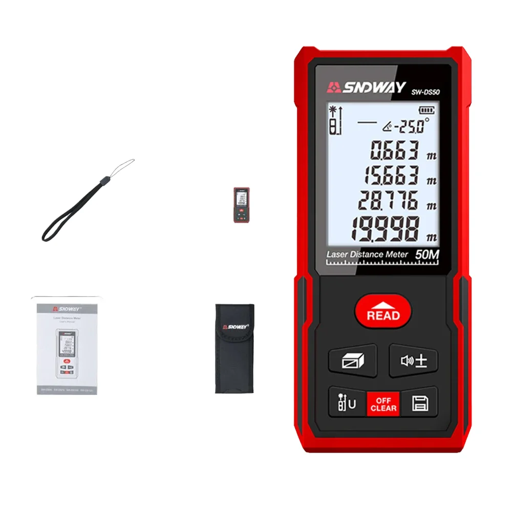 SNDWAY Digital Rangefinder Laser Meter with Area Volume Self-calibration Functions Range Finder