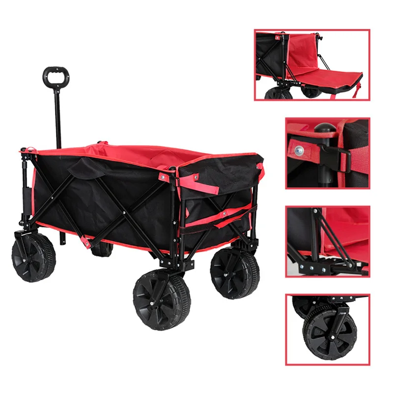 Trolly Folding Wagon Cart Carry Garden Trolley Cart All Terrain Wagon Folding For Kids