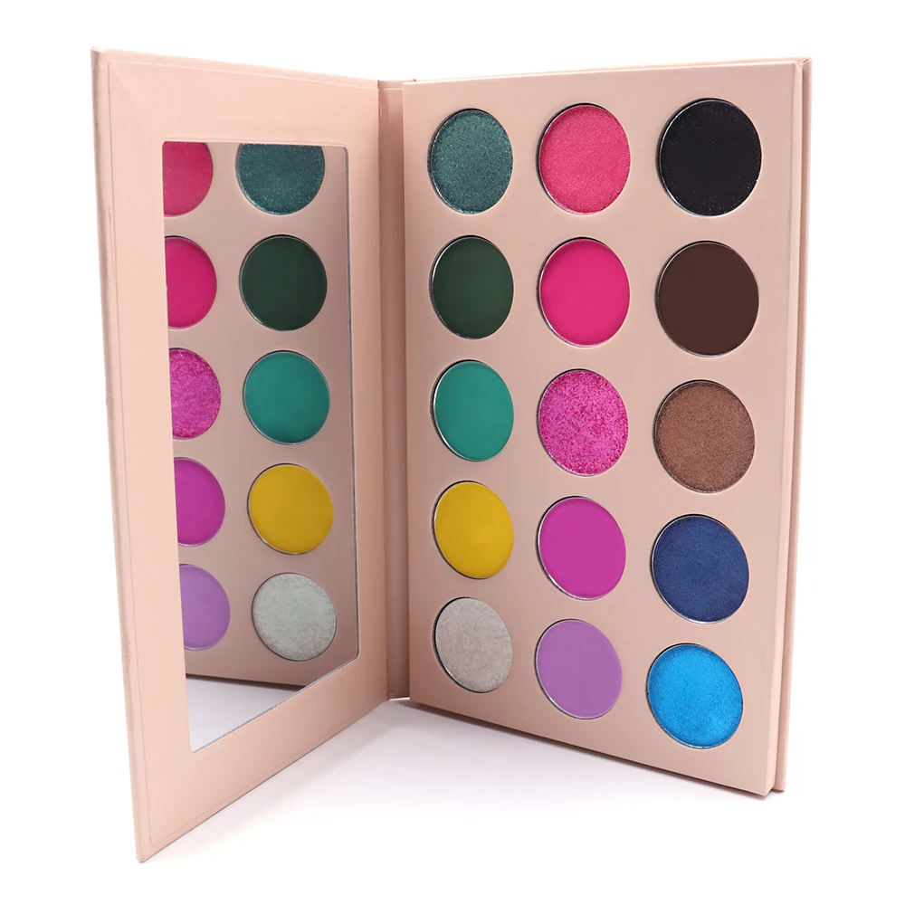 High quality cosmetics wholesale makeup highly pigmented waterproof matte shimmer 15 color eyeshadow palette