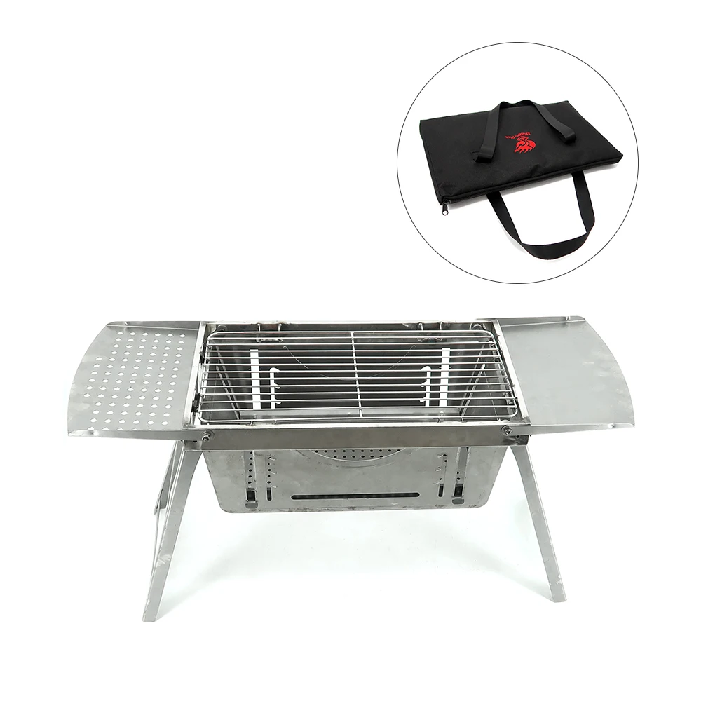 Wholesale Manufacturers Custom Outdoor Camping Portable Folding Stainless Steel Barbecue Grill Garden Balcony Charcoal BBQ Grill