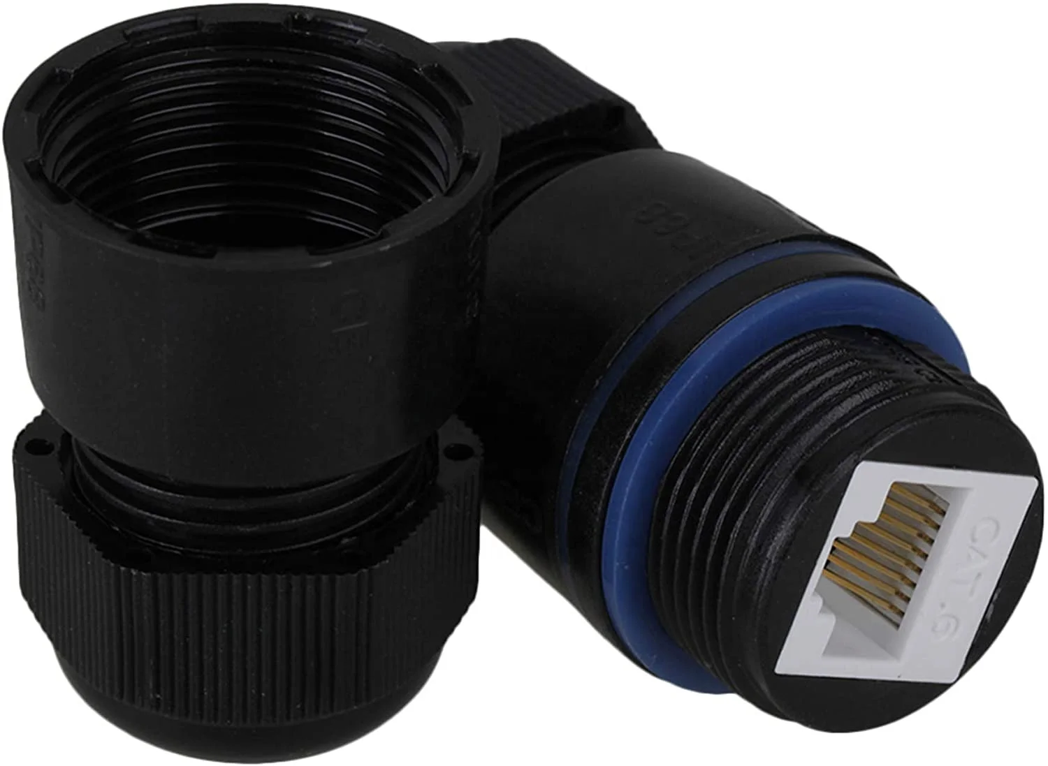 [GIET] Ethernet LAN Black IP68 Protection Class M25 Plug Socket Plastic RJ45 Unshielded Underwater Cable Gland Connector