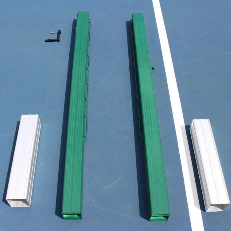 1.07m Height Aluminum Alloy Inground Tennis Court Net Post For Tennis Sports