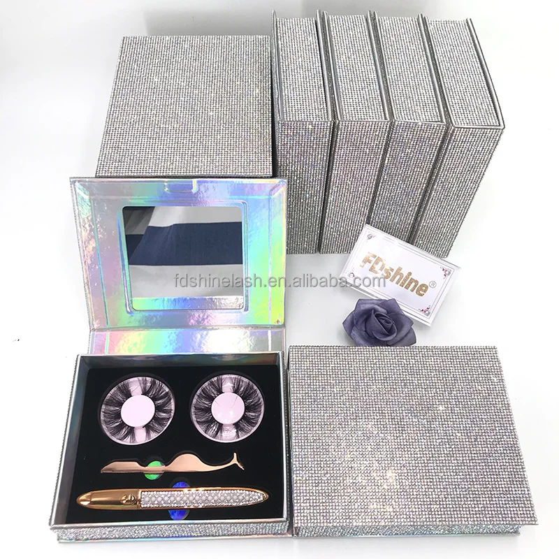 Diamond Lash Book Dramatic Eyelashes Package Hot Sale Wholesale Box 25MM Color Lashes