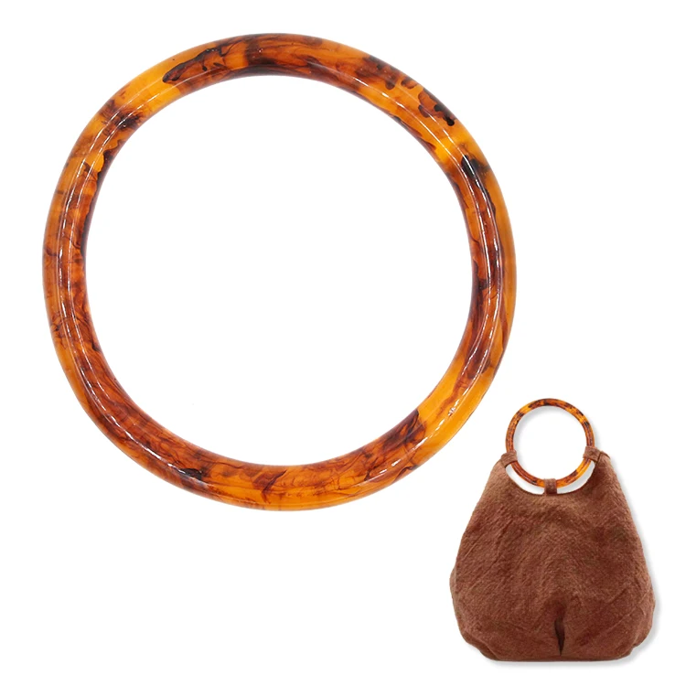 Customizable Tortoiseshell Plastic Resin Handbag Handle for Bags Accessories