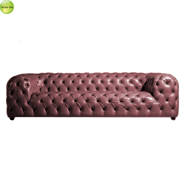 Factory wholesale full synthetic leather classic style three seat chesterfield sofa buy living room sofa