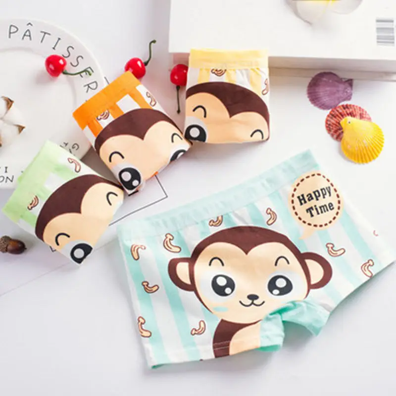 4Pcs/lot Kids Boys Underwear Cartoon Panties Infant Children Soft Breathable Baby Briefs Underpant