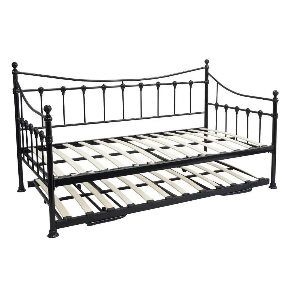 Hot selling 3FT Metal Single Bed Day convertible Modern drawer double metal bed with wheels