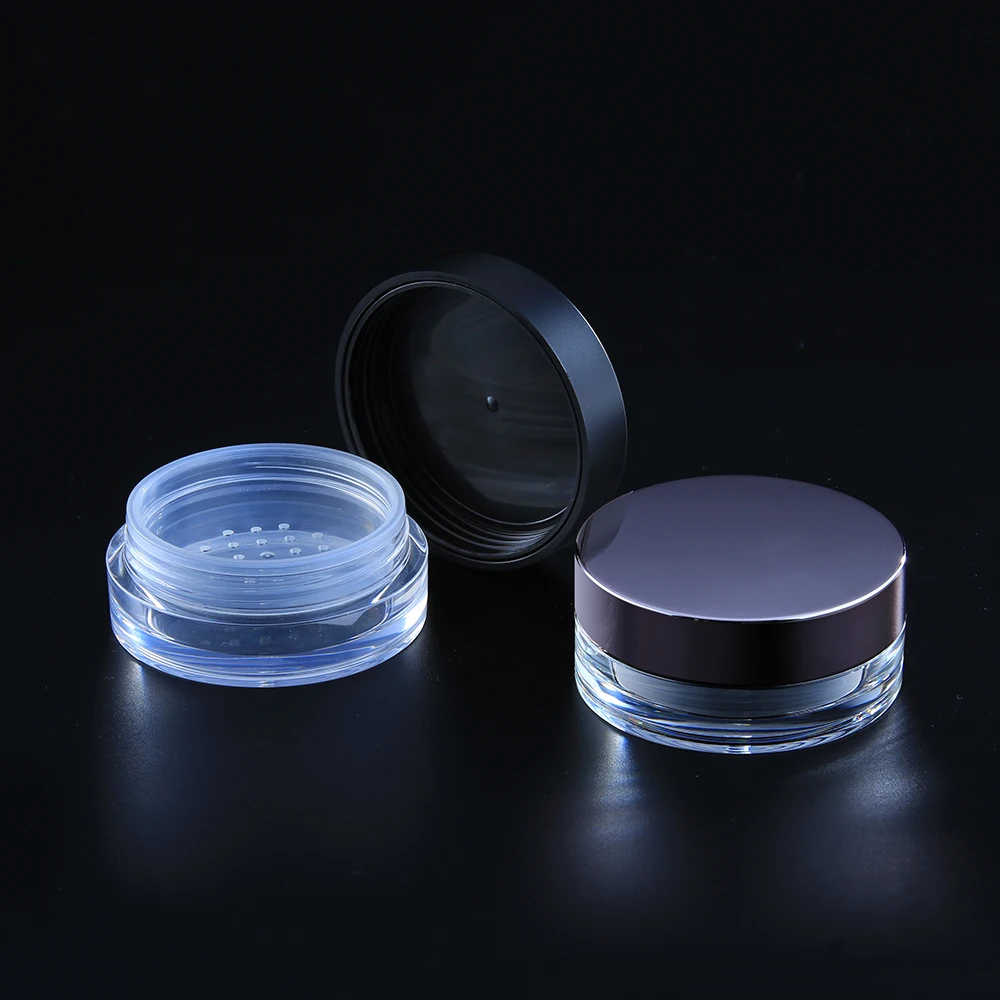 Wholesale round plastic empty cosmetic loose powder compact container