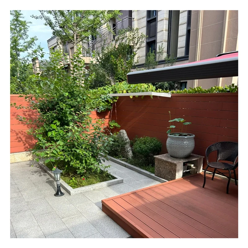 Wholesale Fluted Waterproof Fireproof WPC Decking High Quality Outdoor Vertical Round Hole Wood Plastic Decking For Leisure Area