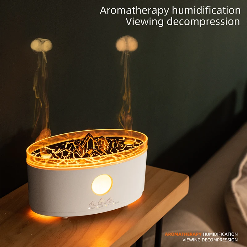 New Arrival Essential Oil Diffuser 300ml Volcano Humidifier with Flame & Volcano Mist Mode Flame Diffusers for Home Bedroom
