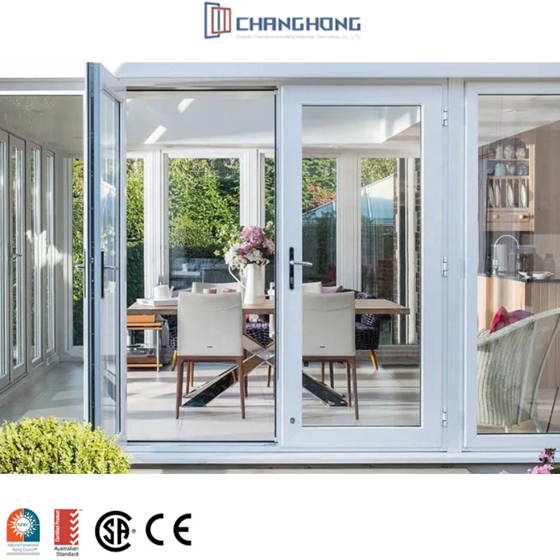 Popular White Pvc Doors CE Standard Upvc Doors For Houses Glass Exterior Villa French Doors
